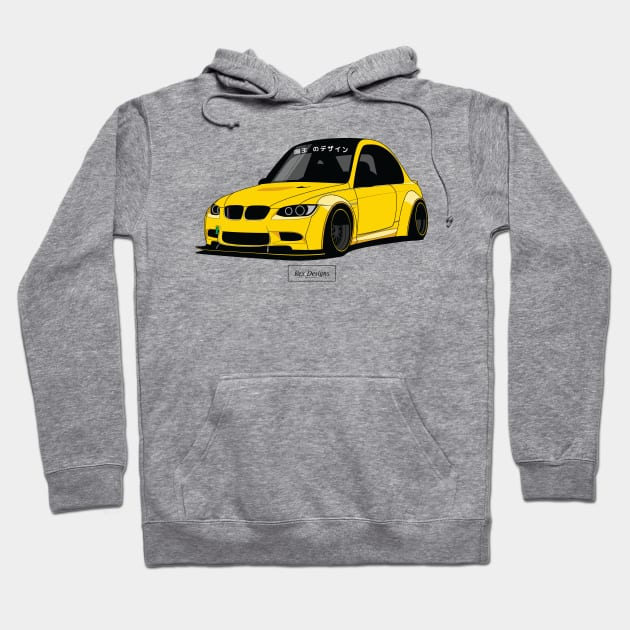 BMW E92 (Yellow) Hoodie by RexDesignsAus